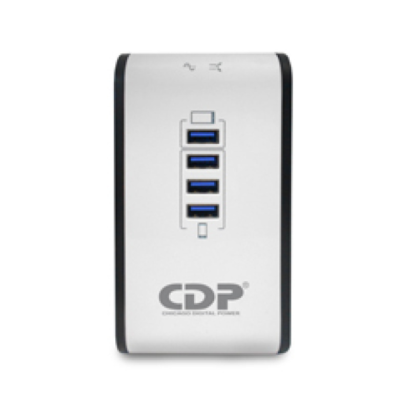 CDP R2CU-AVR 1008 - Regulador de Voltaje de Escritorio NEMA 5-15 / 1000VA/400W / 8 tomas de salida / 1 Toma para carga de tablet / 3 Tomas para carga de smartphone  image 5
